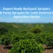 Vast agricultural fields in Latin America under a clear blue sky, representing the demand for export-ready backpack and pump sprayers.