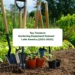 Gardening tools and potted plants in a vibrant Latin American garden, with a sign reading "Top Trends in Gardening Equipment Demand Latin America (2025–2030)".